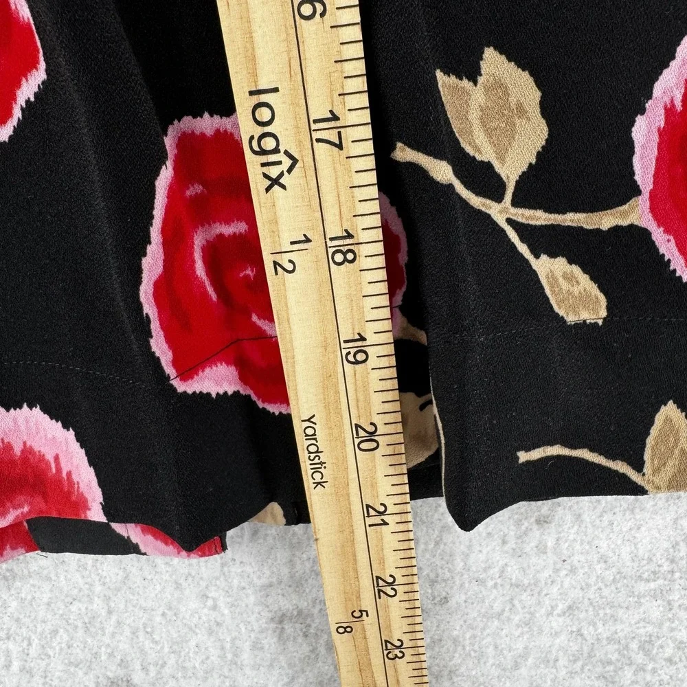 Kate Spade Jacket Womens XS Black Red Floral Rose Gold Button‎ Blazer Dressy